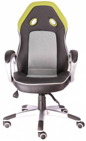 Кресло компьютерное игровое Everprof Drive TM экокожа черная/зеленая