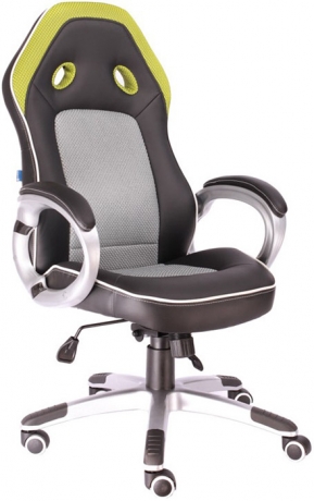 Кресло компьютерное игровое Everprof Drive TM экокожа черная/зеленая