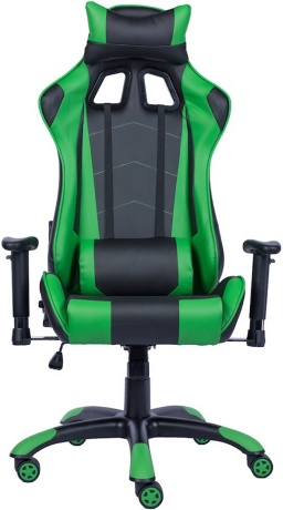 Кресло компьютерное игровое Everprof Lotus S9 экокожа черная/зеленая