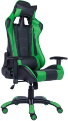 Кресло компьютерное игровое Everprof Lotus S9 экокожа черная/зеленая