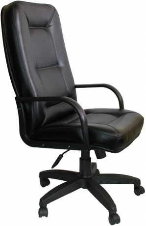 Кресло офисное Пилот Стандарт кожа черная