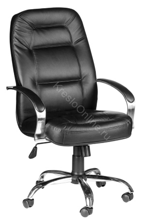 Офисное Кресло Ника Хром Кожа Черная N-8500
