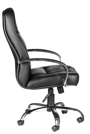 Офисное Кресло Ника Хром Кожа Черная N-8500