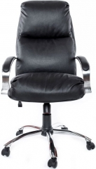 Офисное кресло руководителя Надир Хром кожа черная