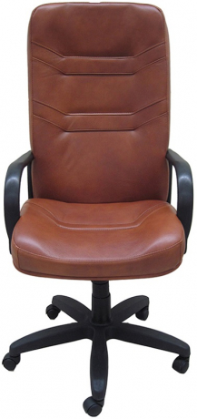 Кресло офисное Министр Стандарт экокожа коричневая