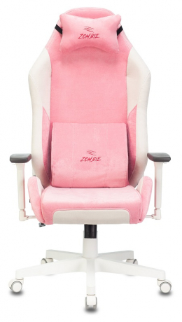 Кресло компьютерное игровое Zombie EPIC PRO Fabric белый/розовый ткань