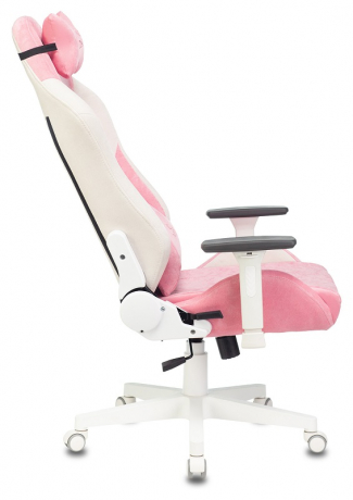Кресло компьютерное игровое Zombie EPIC PRO Fabric белый/розовый ткань