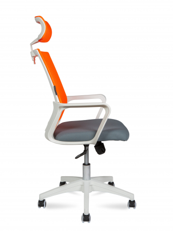 Офисное кресло Norden Бит белый пластик/оранжевая сетка