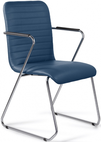 Стул офисный Task Chrome экокожа синяя