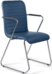 Стул офисный Task Chrome экокожа синяя