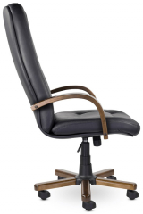 Кресло руководителя UTFC Идра В дерево кожа черная