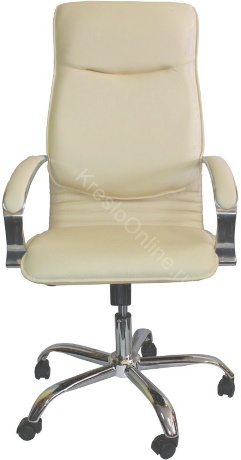 Офисное Кресло Нова Хром Кожа Св.Бежевая