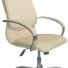 Офисное Кресло Нова Хром Кожа Св.Бежевая