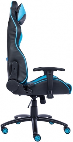 Кресло компьютерное игровое Everprof Lotus S16 экокожа черная/голубая