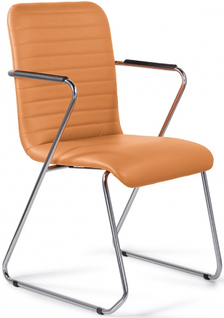 Стул офисный Task Chrome экокожа оранжевая