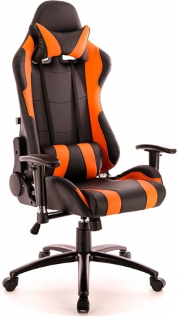 Кресло компьютерное игровое Everprof Lotus S2 экокожа черная/оранжевая
