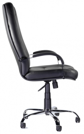 Кресло руководителя UTFC Идра В хром экокожа черная
