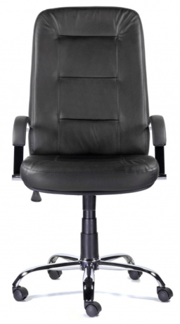 Кресло руководителя UTFC Идра В хром экокожа черная