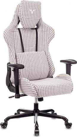 Кресло компьютерное игровое Zombie VIKING LOFT серый Morris-1 гусин.лапка ткань