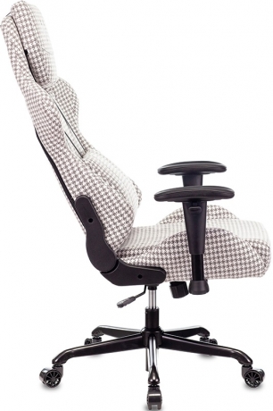 Кресло компьютерное игровое Zombie VIKING LOFT серый Morris-1 гусин.лапка ткань