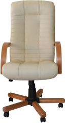 Офисное кресло руководителя Атлант Экстра кожа бежевая