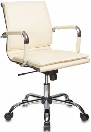 Кресло руководителя Бюрократ Ch-993-Low слоновая кость экокожа