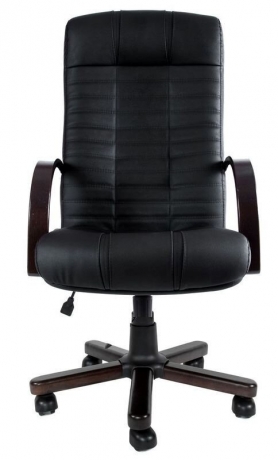 Офисное кресло руководителя Атлант Экстра кожа черная
