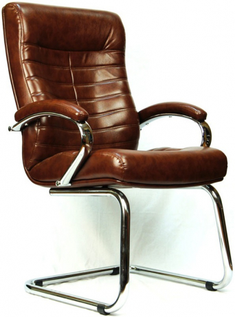 Офисное конференц-кресло Everprof Orion CF экокожа коричневая