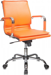 Кресло руководителя Бюрократ Ch-993-Low оранжевый экокожа