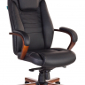 Кресло руководителя Бюрократ T-9923MAHOGANY черный кожа