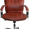 Офисное кресло руководителя Дипломат Хром кожа коричневая
