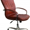 Офисное кресло руководителя Дипломат Хром кожа коричневая