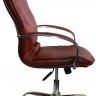 Офисное кресло руководителя Дипломат Хром кожа коричневая