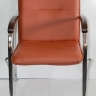Стул офисный Самба Хром экокожа коричневый