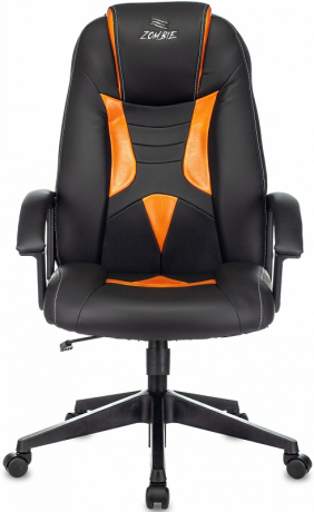 Кресло компьютерное игровое Zombie 8 черный/оранжевый экокожа
