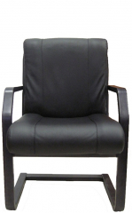 Офисное конференц-кресло с низкой спинкой Орхидея Экстра кожа черная