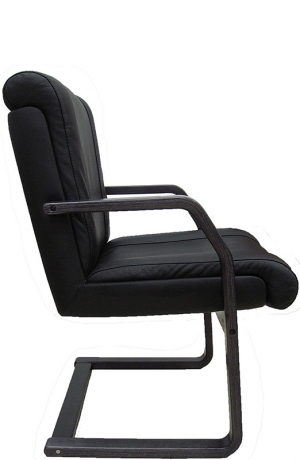 Офисное конференц-кресло с низкой спинкой Орхидея Экстра кожа черная