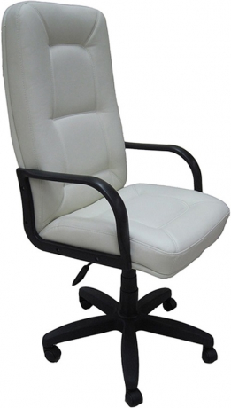 Кресло офисное Пилот Стандарт экокожа белая