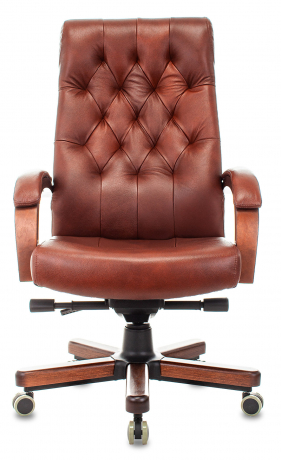 Кресло руководителя Бюрократ T-9928WALNUT светло-коричневый Leather Eichel