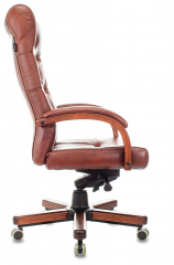 Кресло руководителя Бюрократ T-9928WALNUT светло-коричневый Leather Eichel
