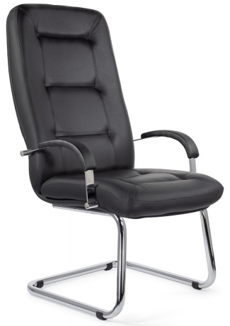 Конференц-кресло UTFC Идра В/п хром кожа черная