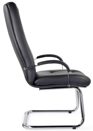 Конференц-кресло UTFC Идра В/п хром кожа черная