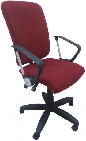 Компьютерное кресло Алекс синхро Арфа флок бордовый