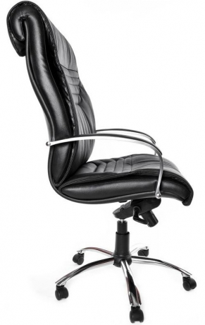 Офисное кресло руководителя Вип Хром МБ кожа черная