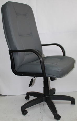 Кресло офисное Пилот Стандарт экокожа серая