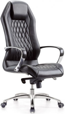 Кресло руководителя Бюрократ Aura кожа черная