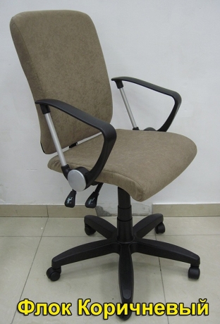 Компьютерное кресло Алекс синхро Арфа флок коричневый