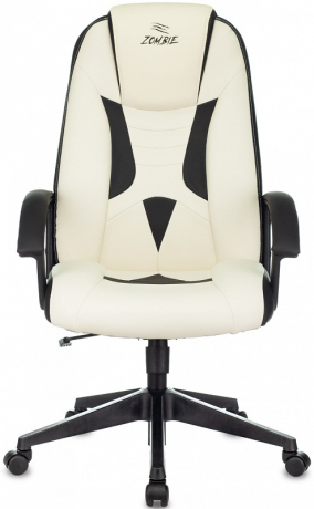Кресло компьютерное игровое Zombie 8 белый/черный экокожа