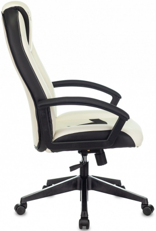 Кресло компьютерное игровое Zombie 8 белый/черный экокожа