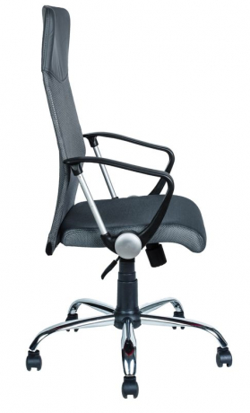 Компьютерное кресло Комфорт Люкс Арфа Хром ткань-сетка серая